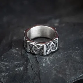 Hexagonal Stainless Steel Triquetra Ring