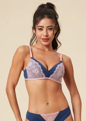 IRENE Lace Wireless Molded Triangle Bralette Bra