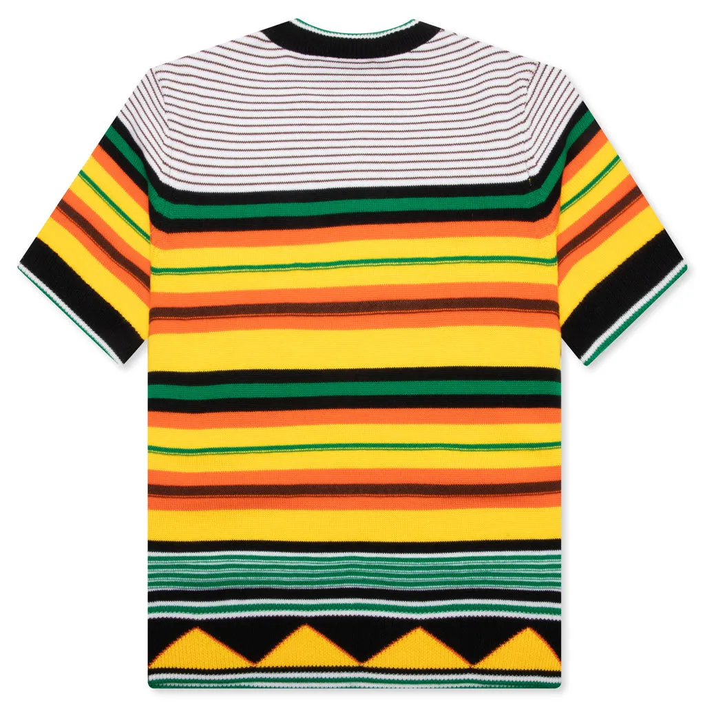 Knitted Wool Striped Tee - Multi Stripe