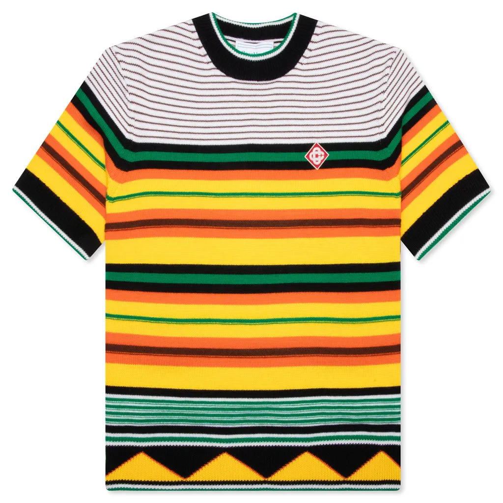 Knitted Wool Striped Tee - Multi Stripe