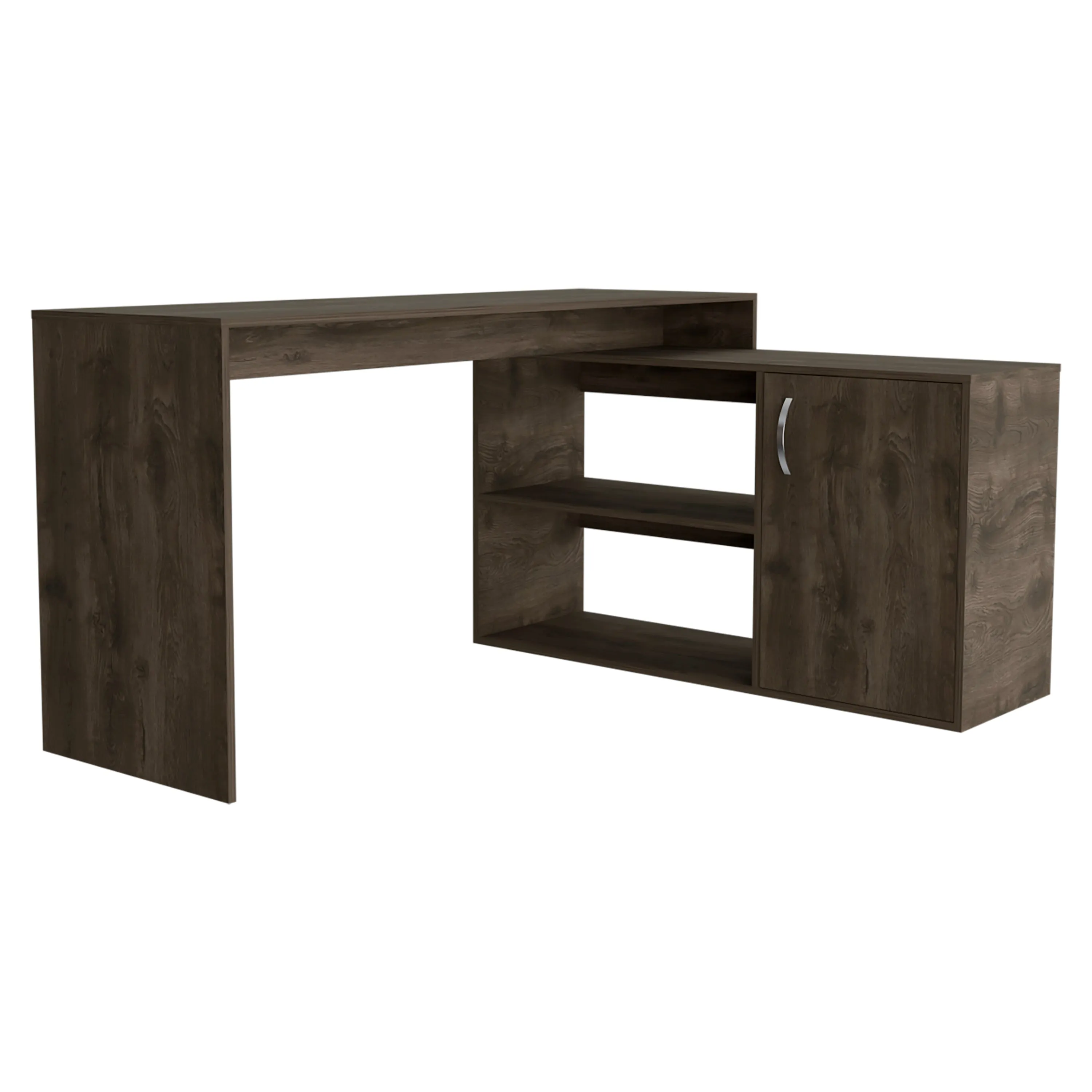 L-Shaped Desk Desti Dark Brown