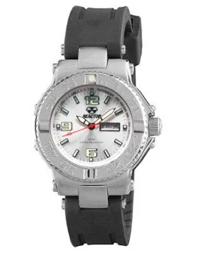 Ladies Rubber Strap Critical Mass by Reactor - Silver/White  Dial - Day/Date