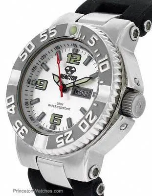 Ladies Rubber Strap Critical Mass by Reactor - Silver/White  Dial - Day/Date