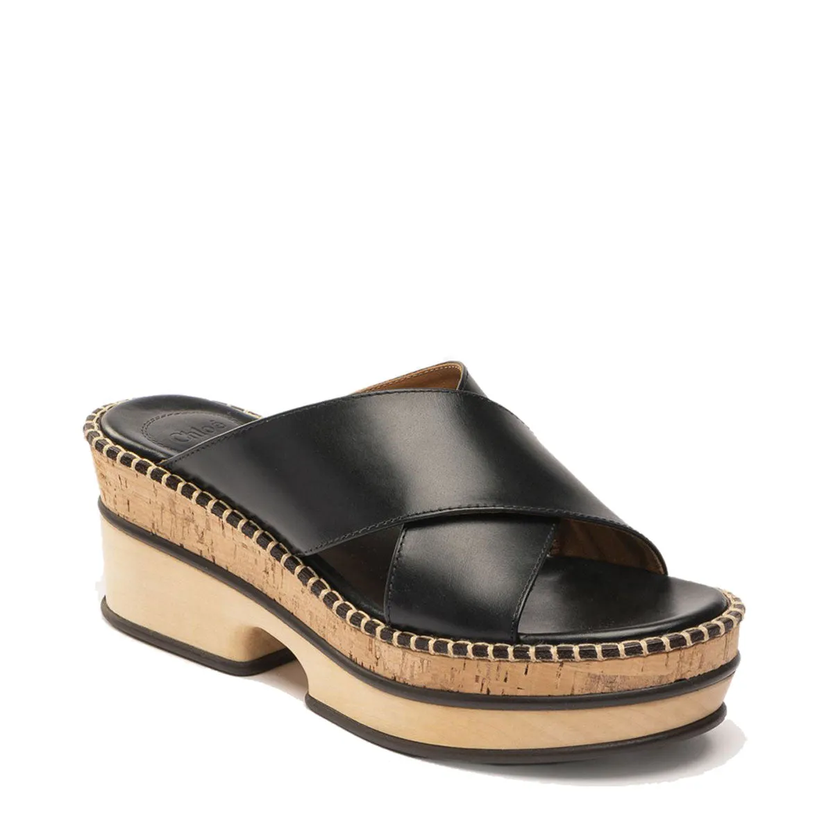 Laia Flatform Slide, Black