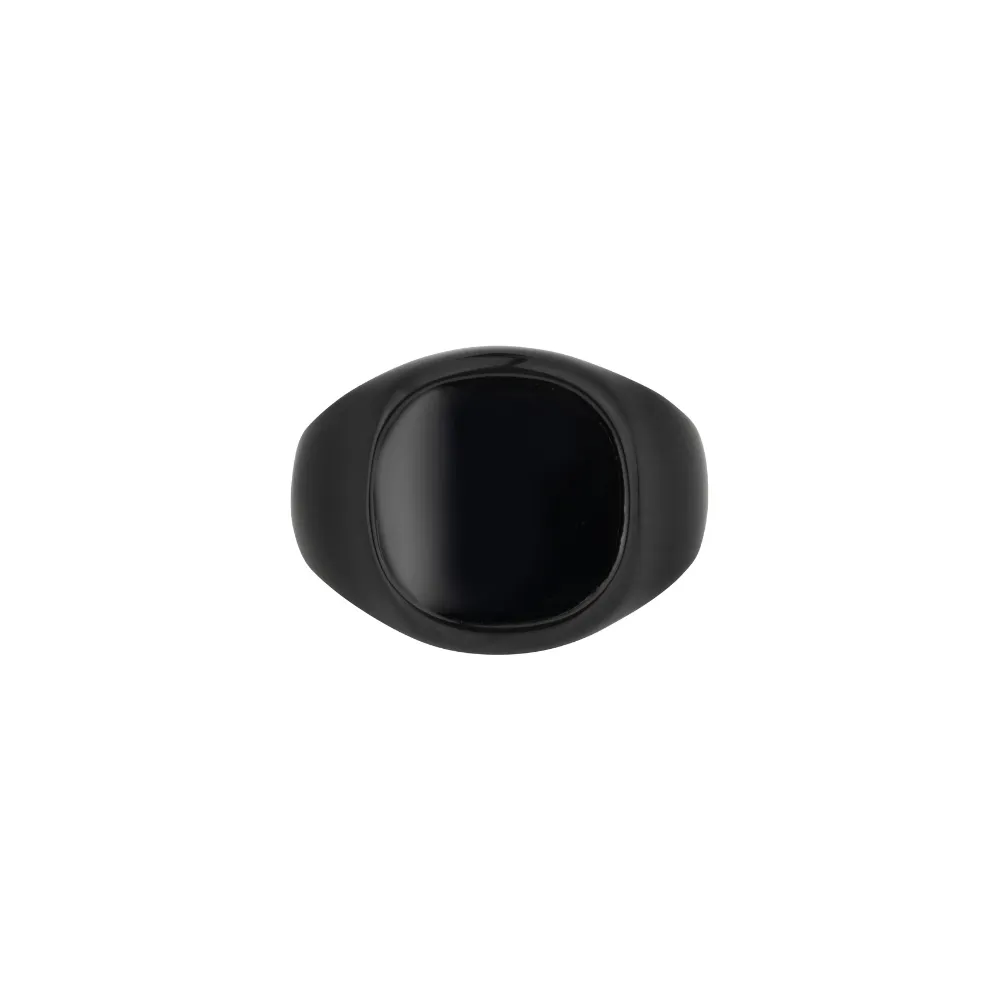 Large Black Onyx Signet Ring - Black