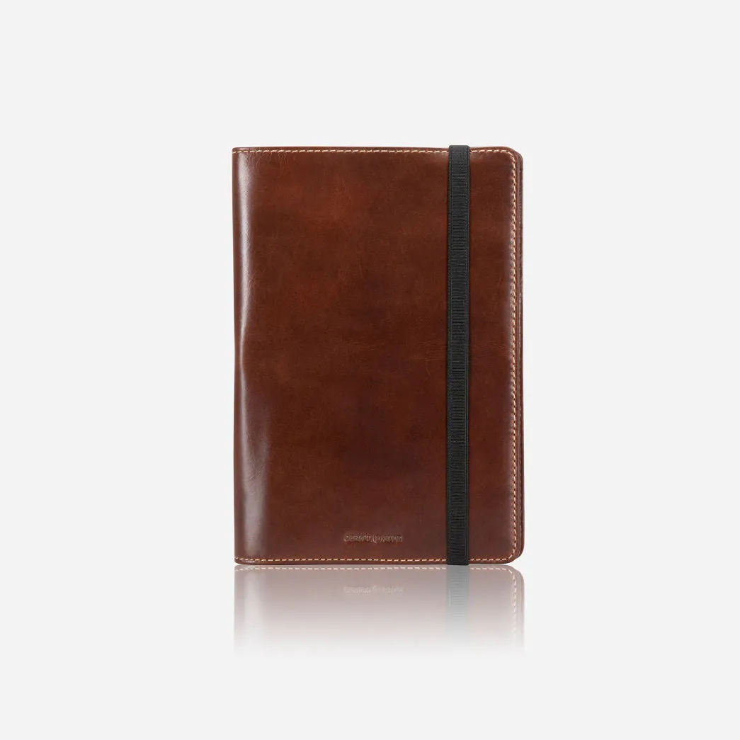 Leather A5 Notebook Cover, Coffee