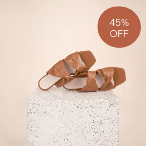 Lido - Caramel Nappa Sandals SAMPLE SALE - FINAL SALE