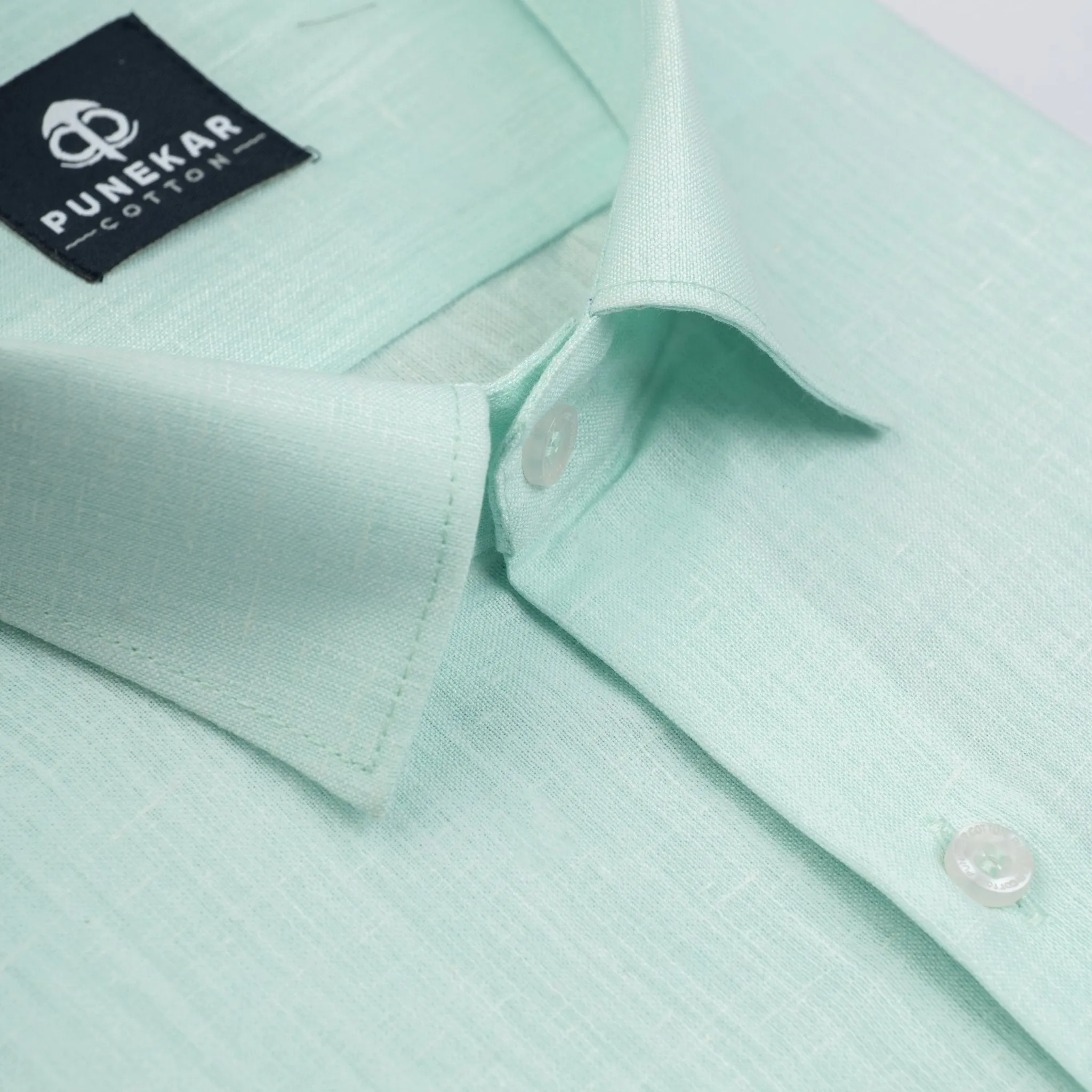 Light Mint Color Plain Pure Cotton For Men