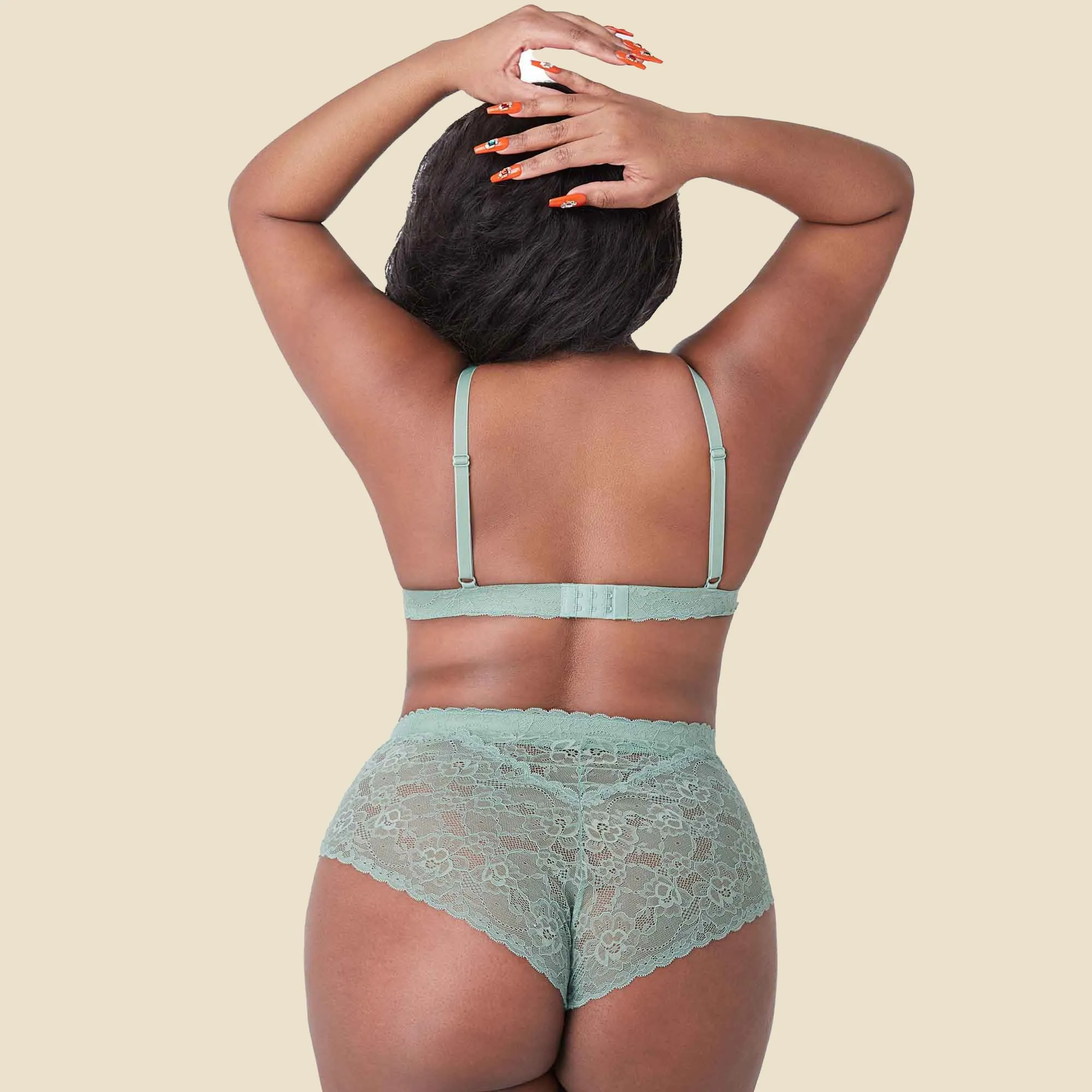 LILY Plus Sexy Recycled Lace High Waist Brief Panties