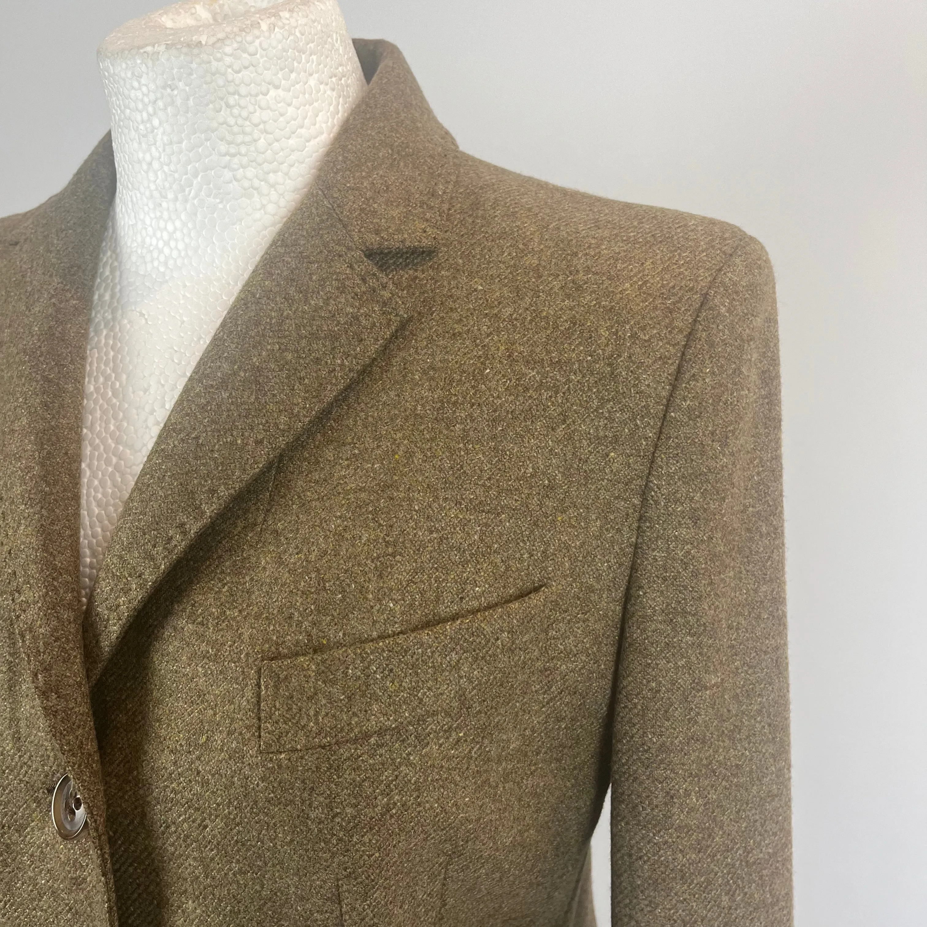 Loro Piana Khaki Marl Cashmere & Wool Jacket M