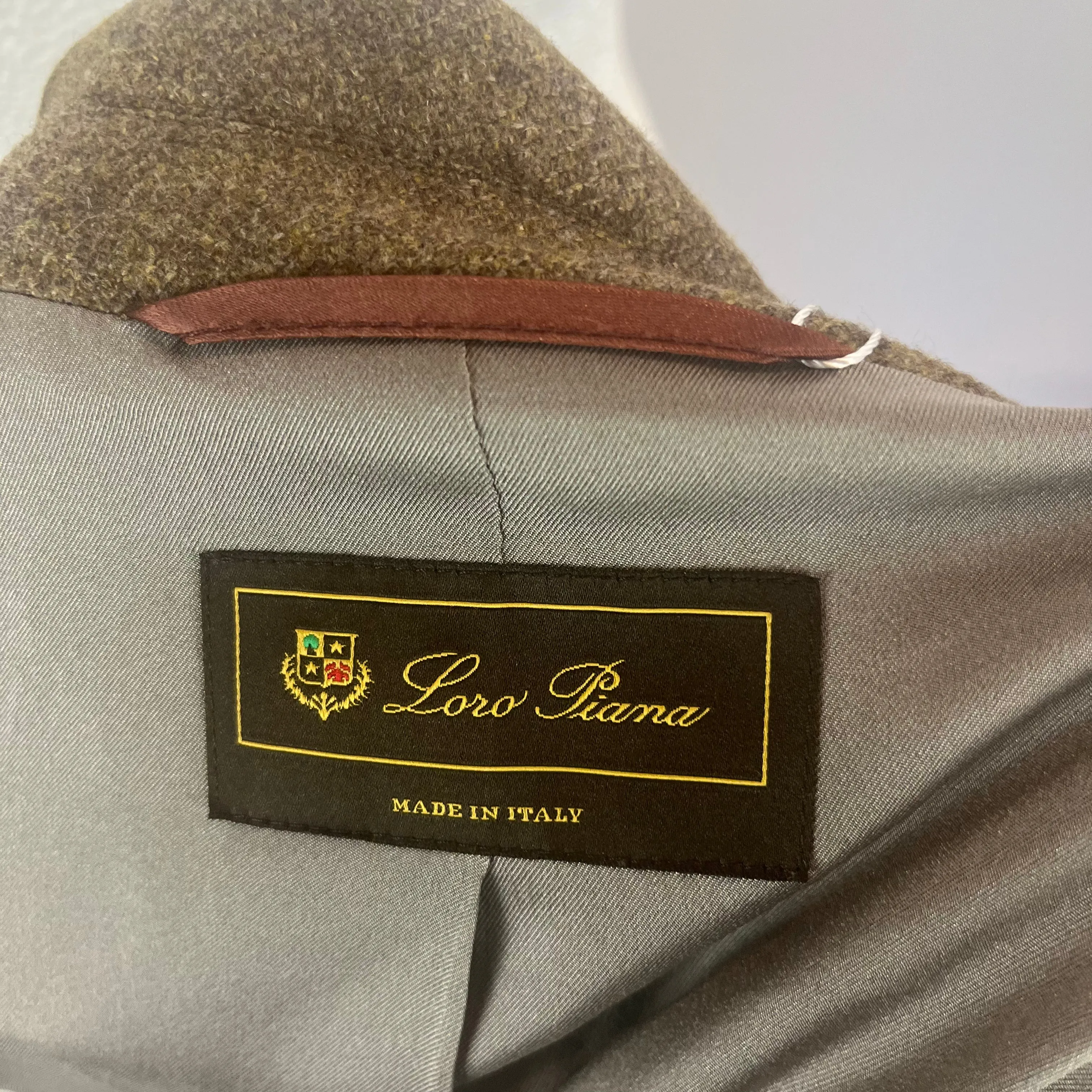 Loro Piana Khaki Marl Cashmere & Wool Jacket M