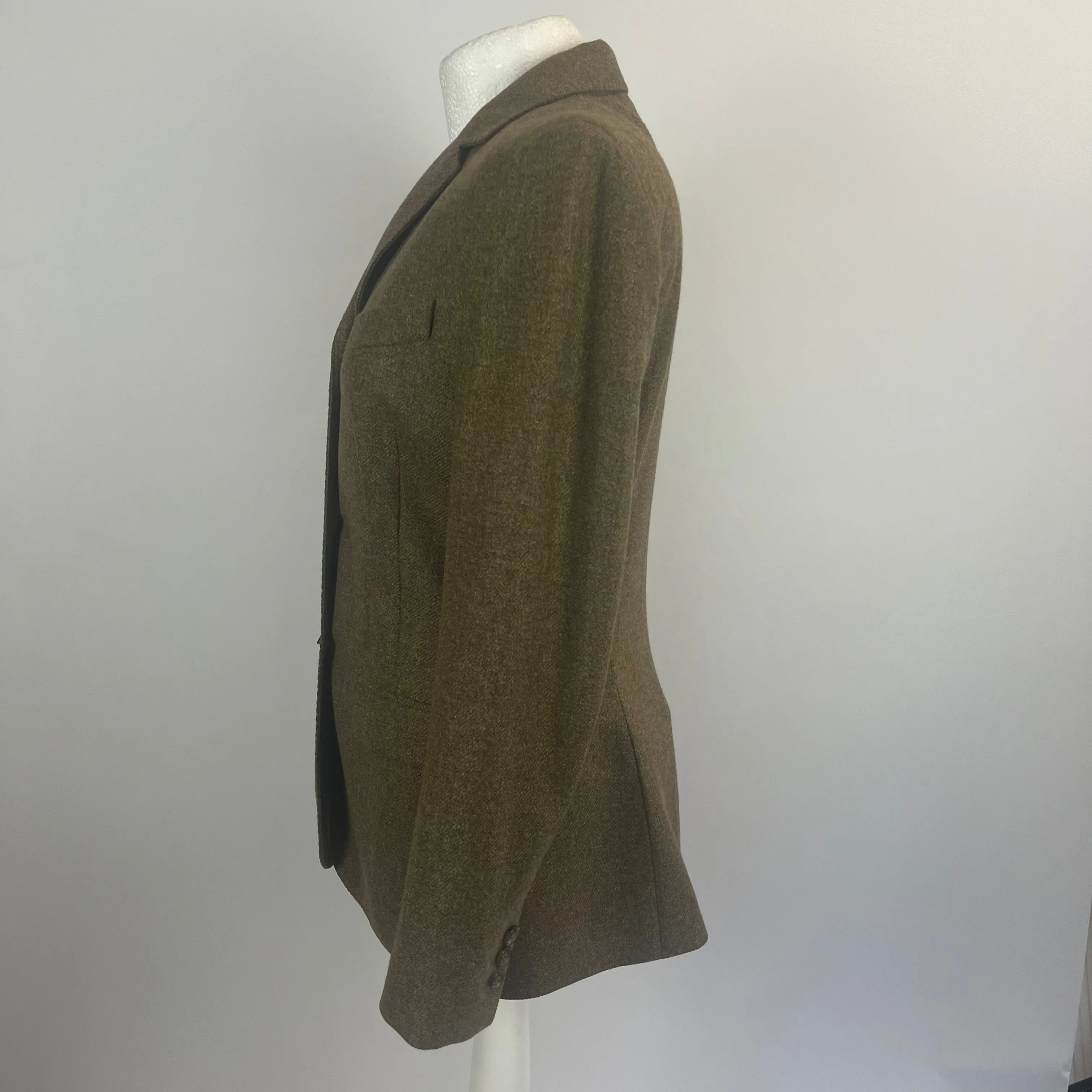 Loro Piana Khaki Marl Cashmere & Wool Jacket M