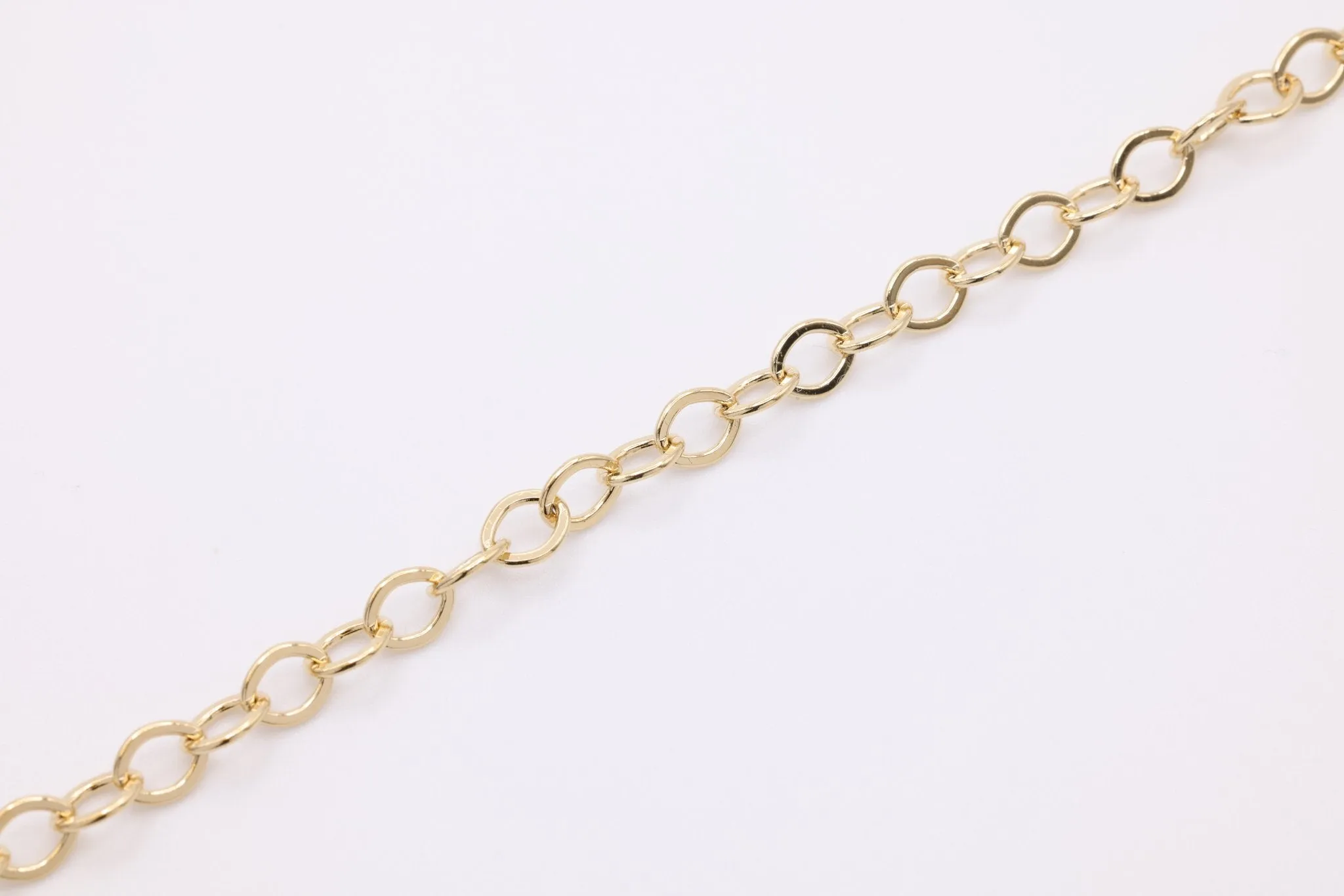 Luna Rolo Chain 5mm Chain, 14K Gold Overlay Plated, Wholesale Jewelry Chain