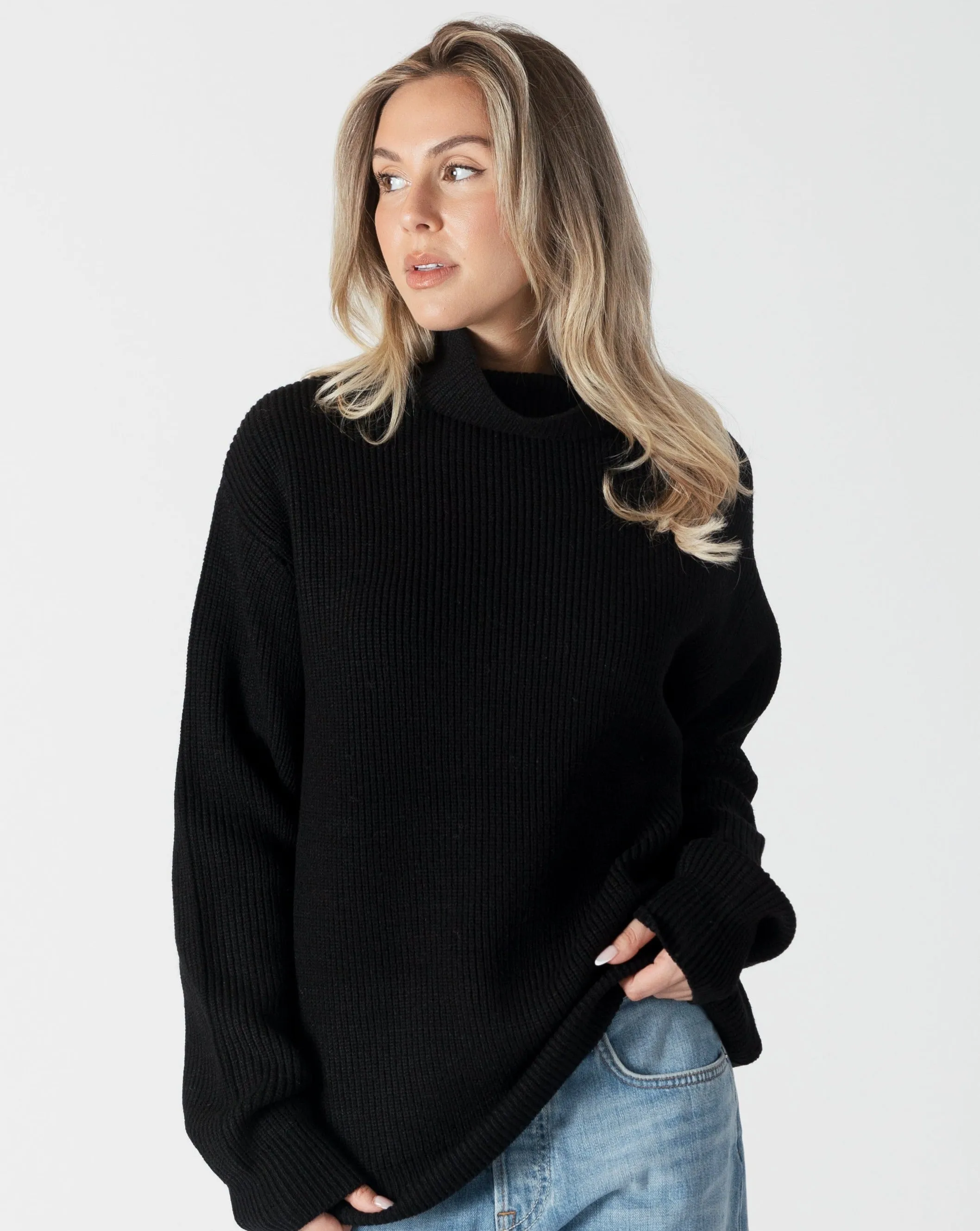 Lyla and Luxe Chadwick Relaxed Mockneck Sweater