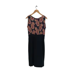 Mango Printed Satin Top & Navy Knee-length Sleeveless Dress | Gently Used |