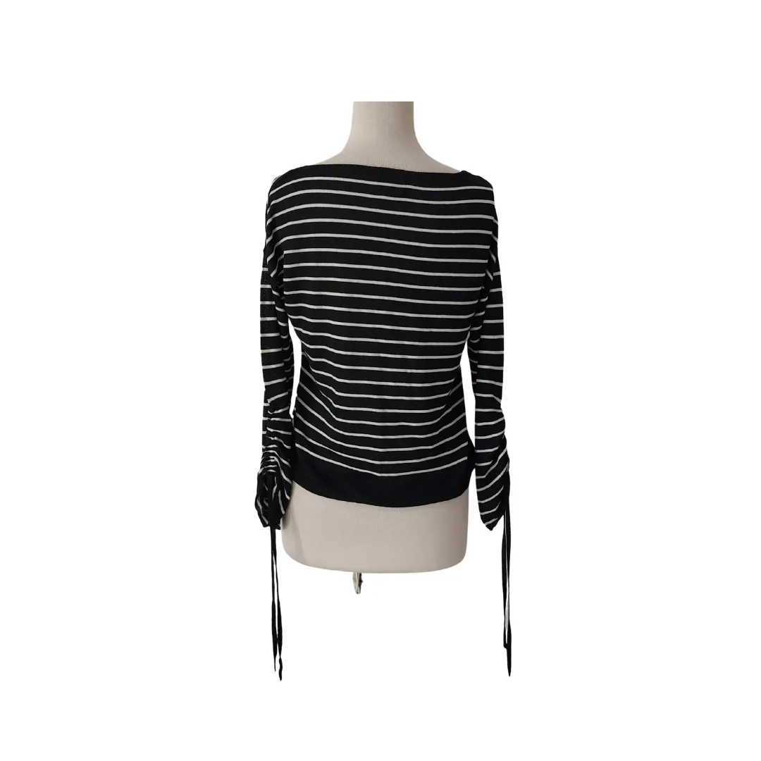 Massimo Dutti Black & White Striped Knit Top | Like New |