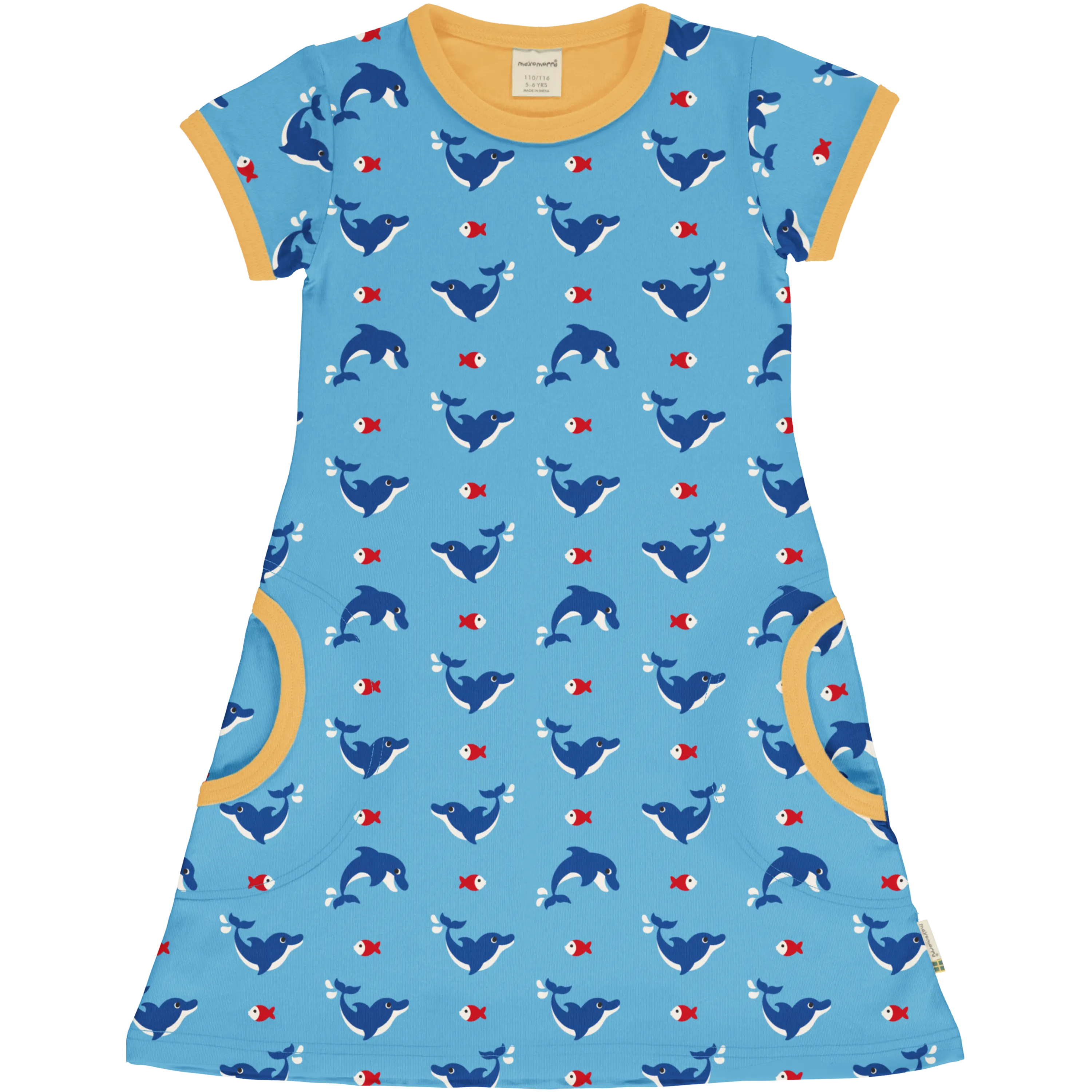 Maxomorra Dolphin Organic Cotton Short Sleeved Dress