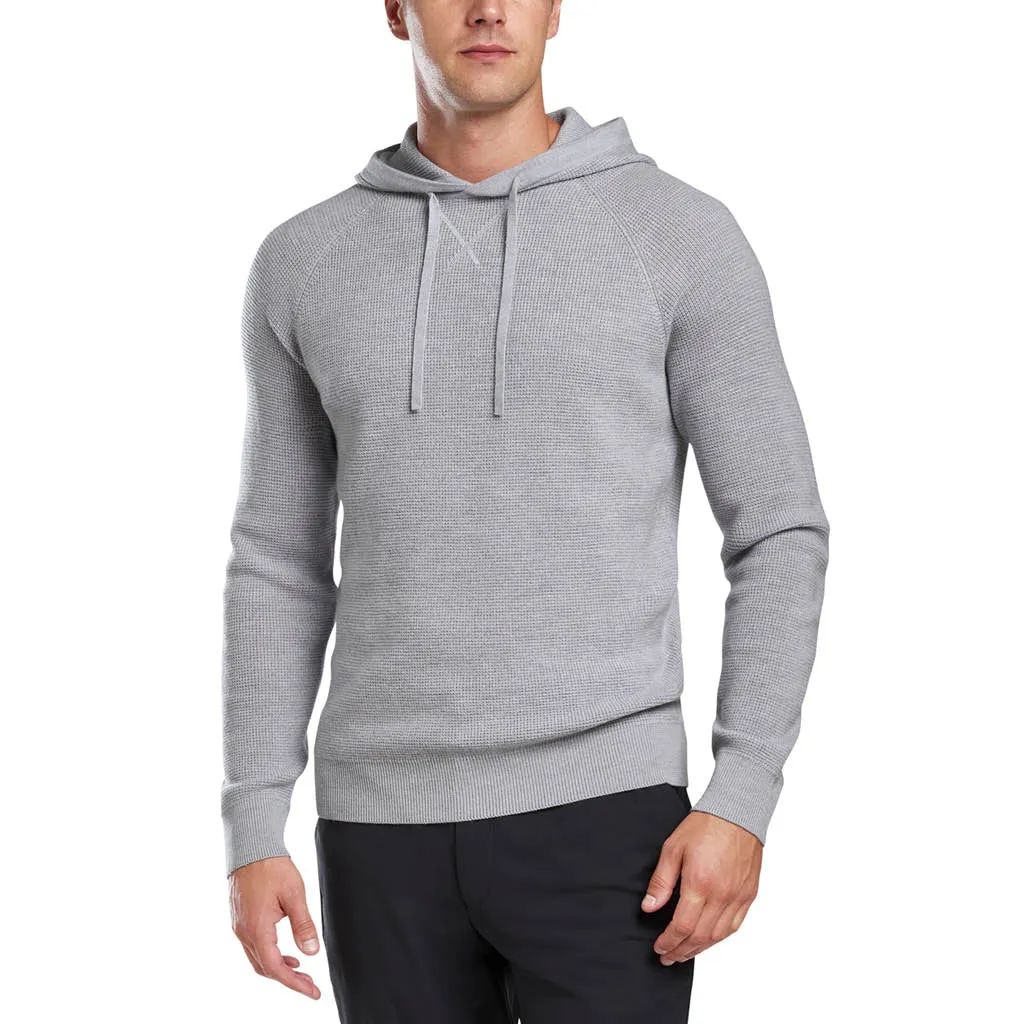 MERINO WOOL WAFFLE PULLOVER LIGHT HEATHER GREY