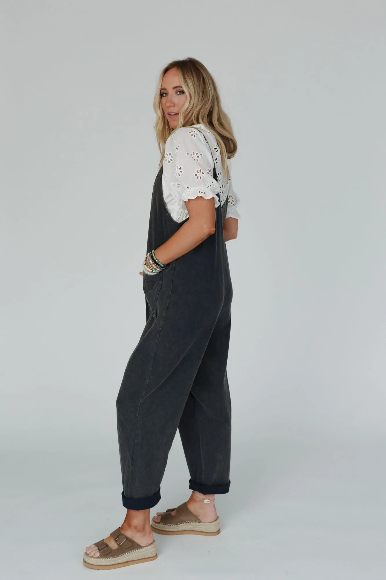 Mitzy V Neck Jumpsuit - Ash