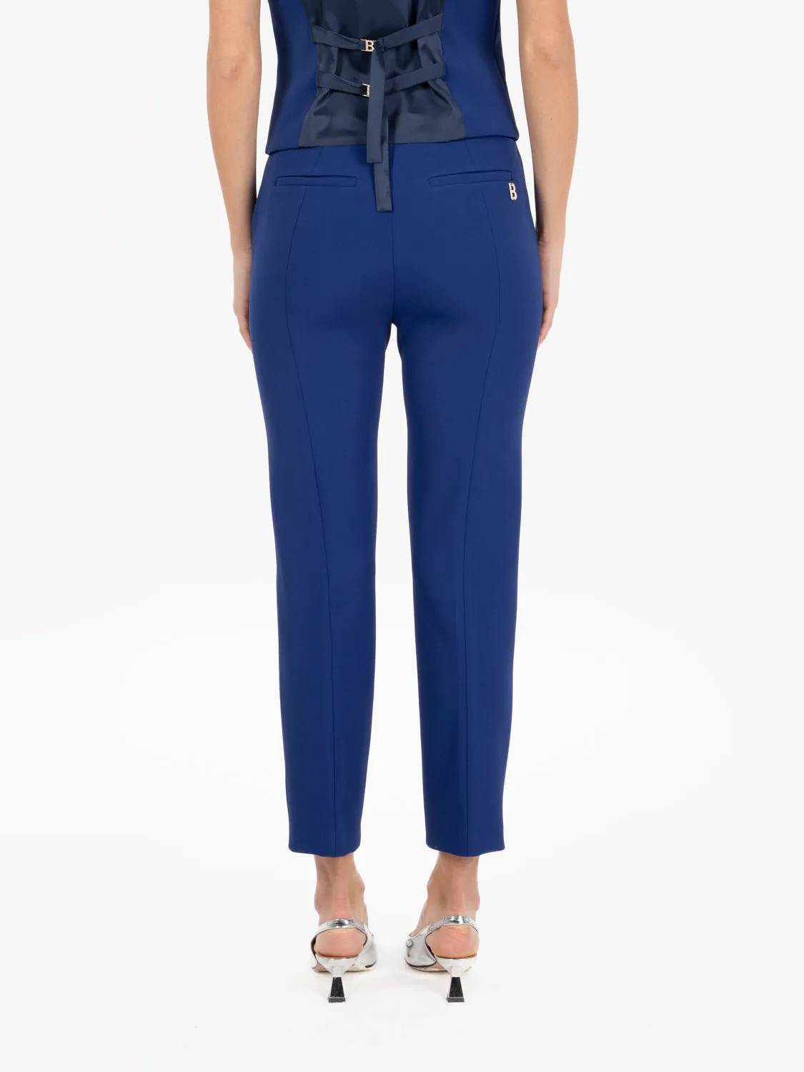 Pantaloni a sigaretta stretch ink blue