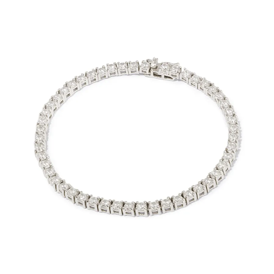 Pave 925 Sterling Silver Tennis Bracelet