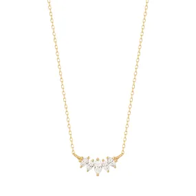 RION x Buddha Jewelry Zuri Cinq Gold Necklace - White Sapphire