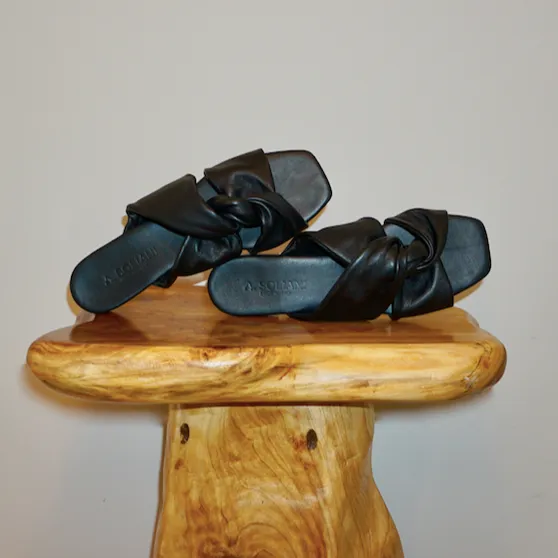 Rodi - Black Nappa Sandals