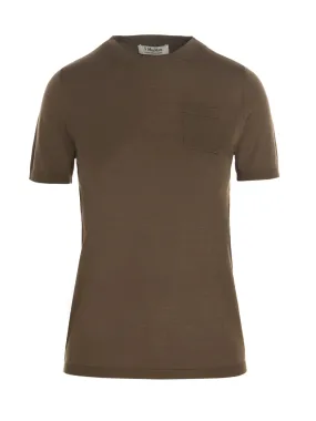 'S Max Mara Chest Pocket Short Sleeve Knit Top