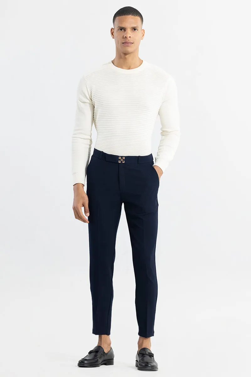 Savvy Navy Checkered Trouser