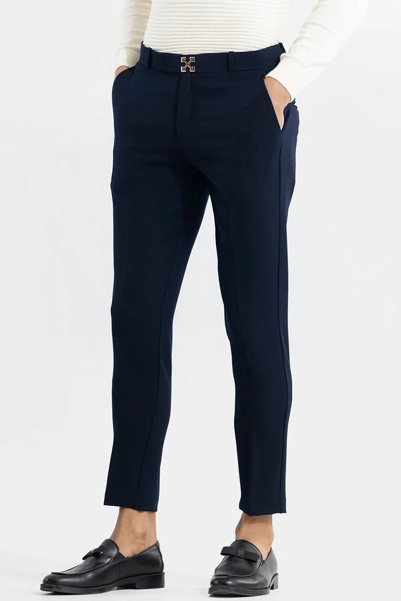 Savvy Navy Checkered Trouser