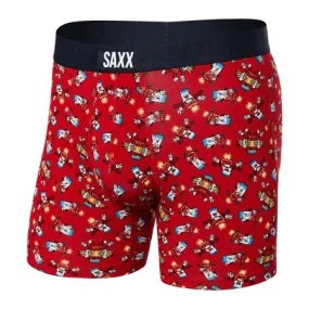 Saxx Men's Vibe Boxer Brief Underwear - Big Bang - Red