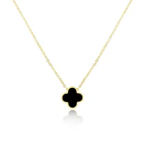 Small Onyx Single Clover Necklace