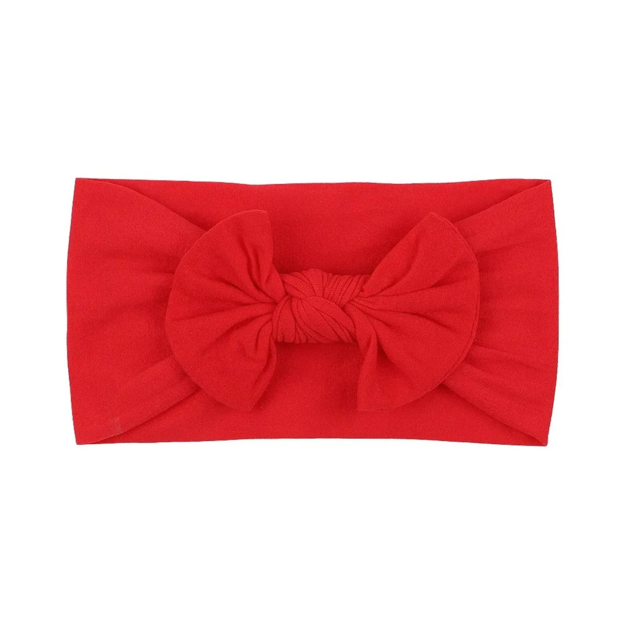 Soft Solid Colour Nylon Baby Headband in Strawberry