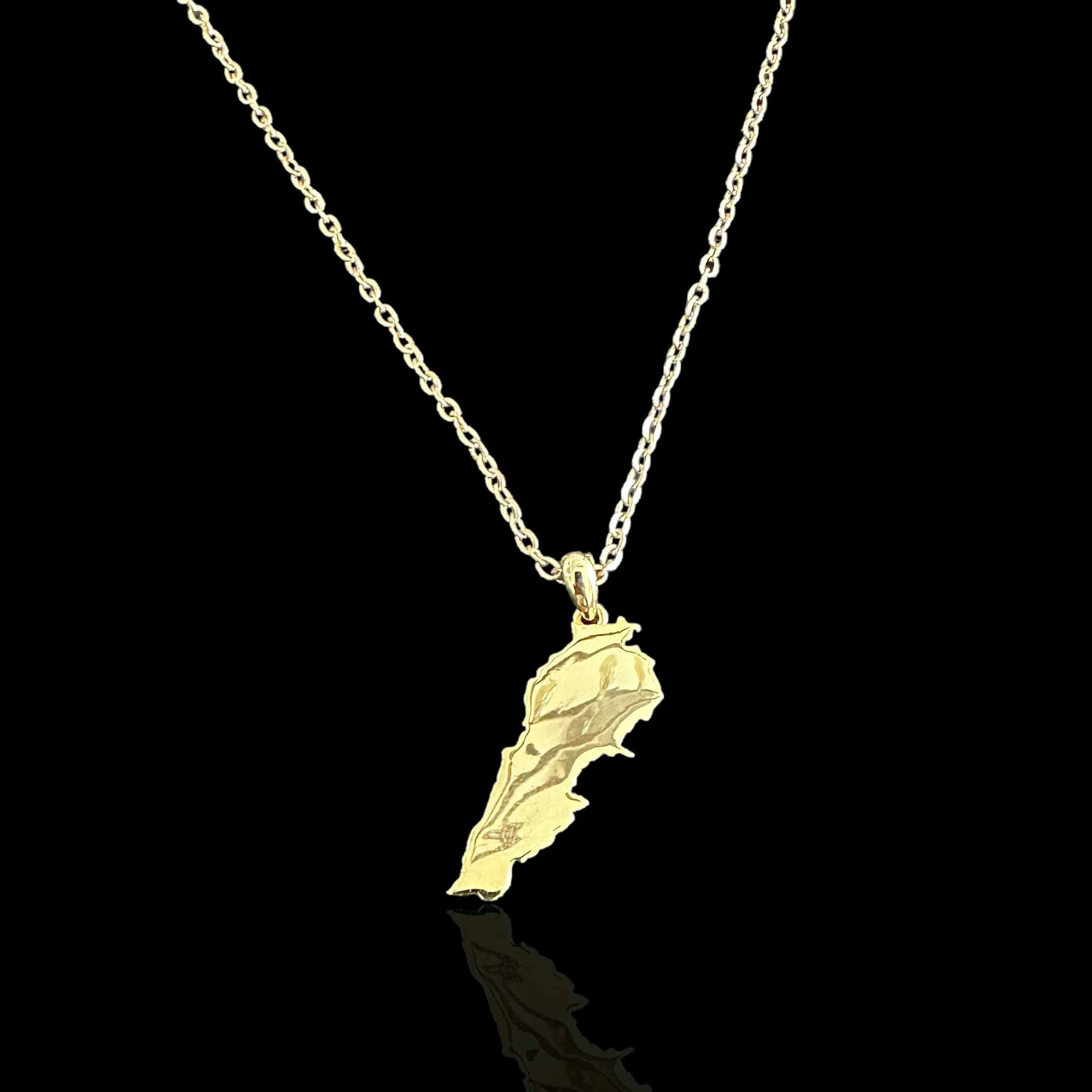 Sterling Silver Lebanon Map Necklace - Available in 3 Colors