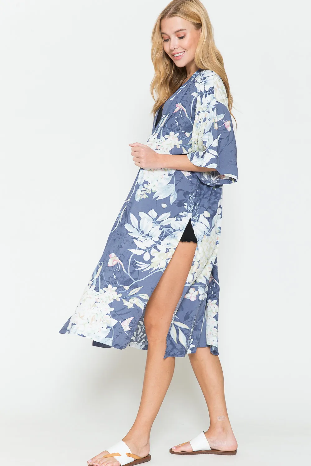 Sunset Vacation  Justin Taylor Botanical Print Split Beach Cover Up