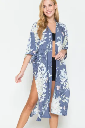 Sunset Vacation  Justin Taylor Botanical Print Split Beach Cover Up