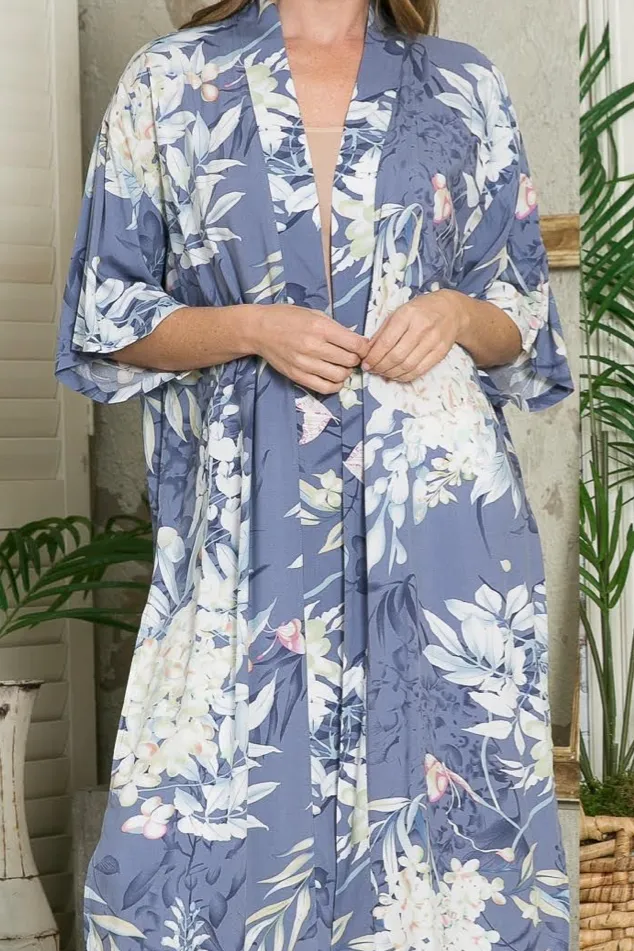 Sunset Vacation  Justin Taylor Botanical Print Split Beach Cover Up