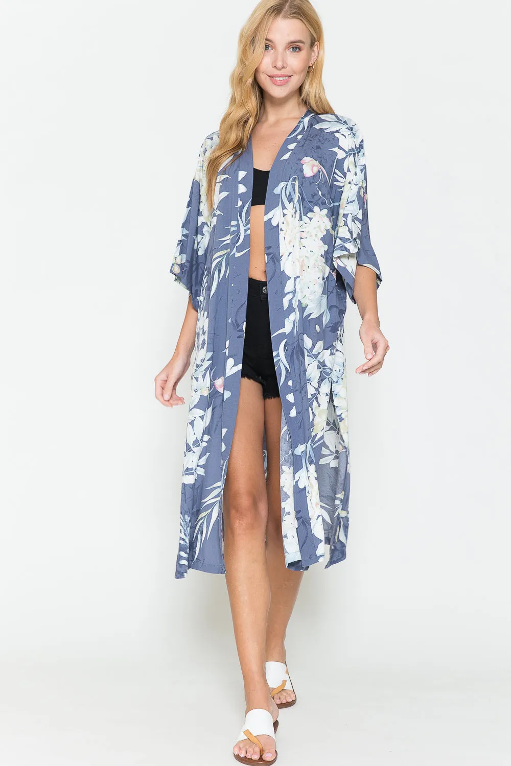 Sunset Vacation  Justin Taylor Botanical Print Split Beach Cover Up