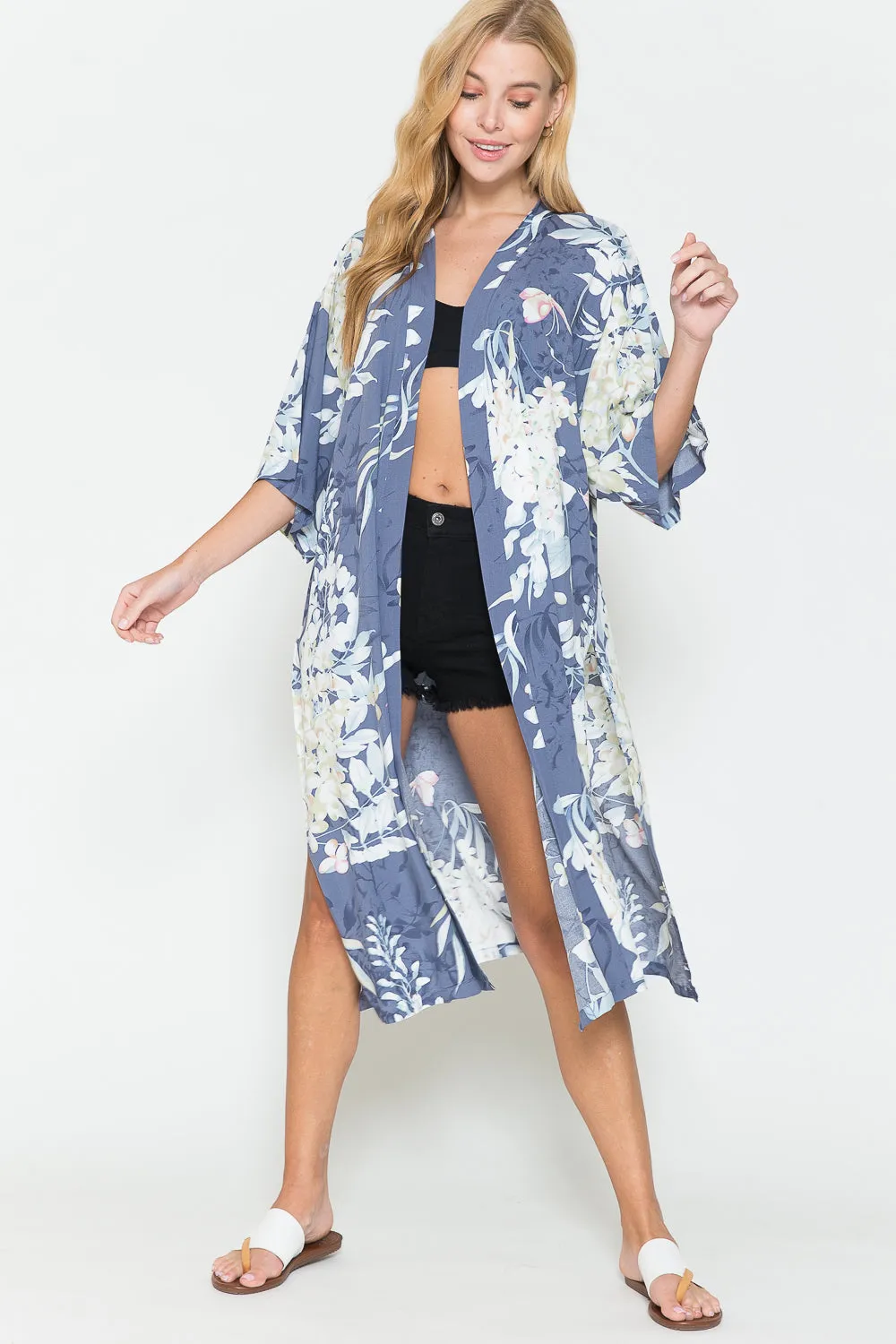 Sunset Vacation  Justin Taylor Botanical Print Split Beach Cover Up