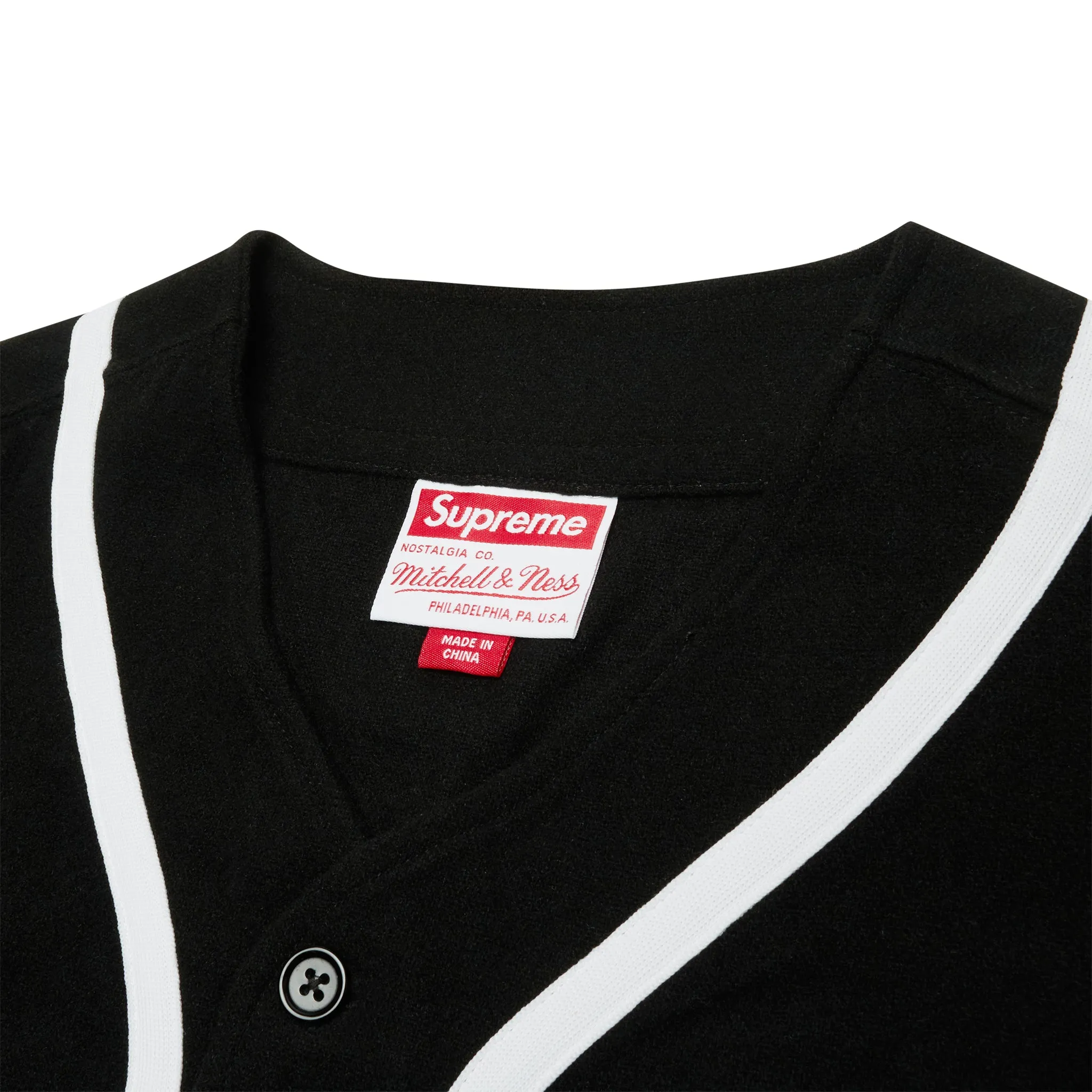 Supreme Mitchell & Ness Wool Black Baseball Jersey