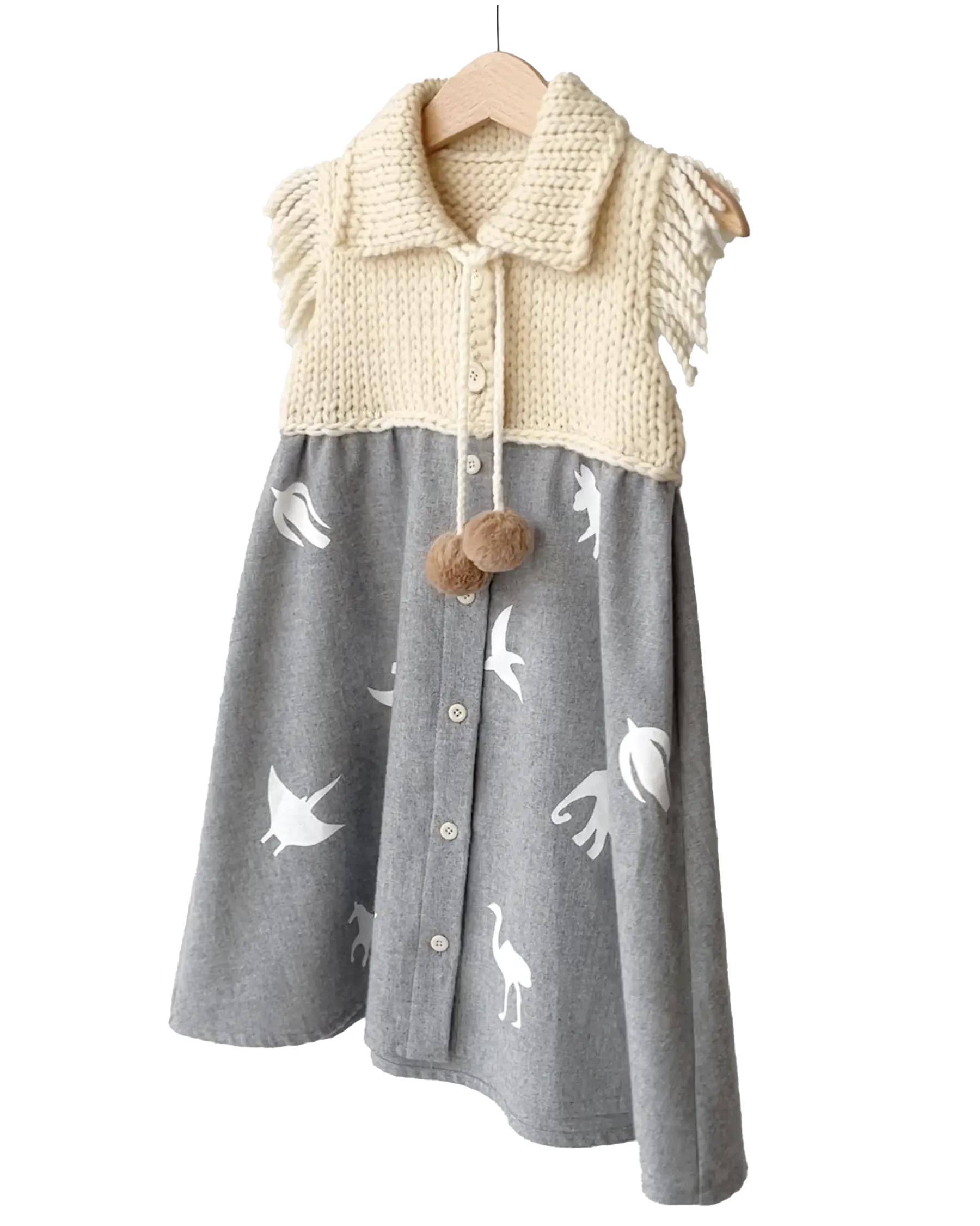 TAGO Combination Knit and Wool Dress