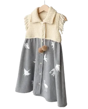 TAGO Combination Knit and Wool Dress