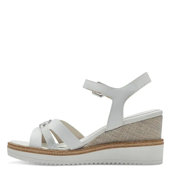 Tamaris White Wedge Sandal