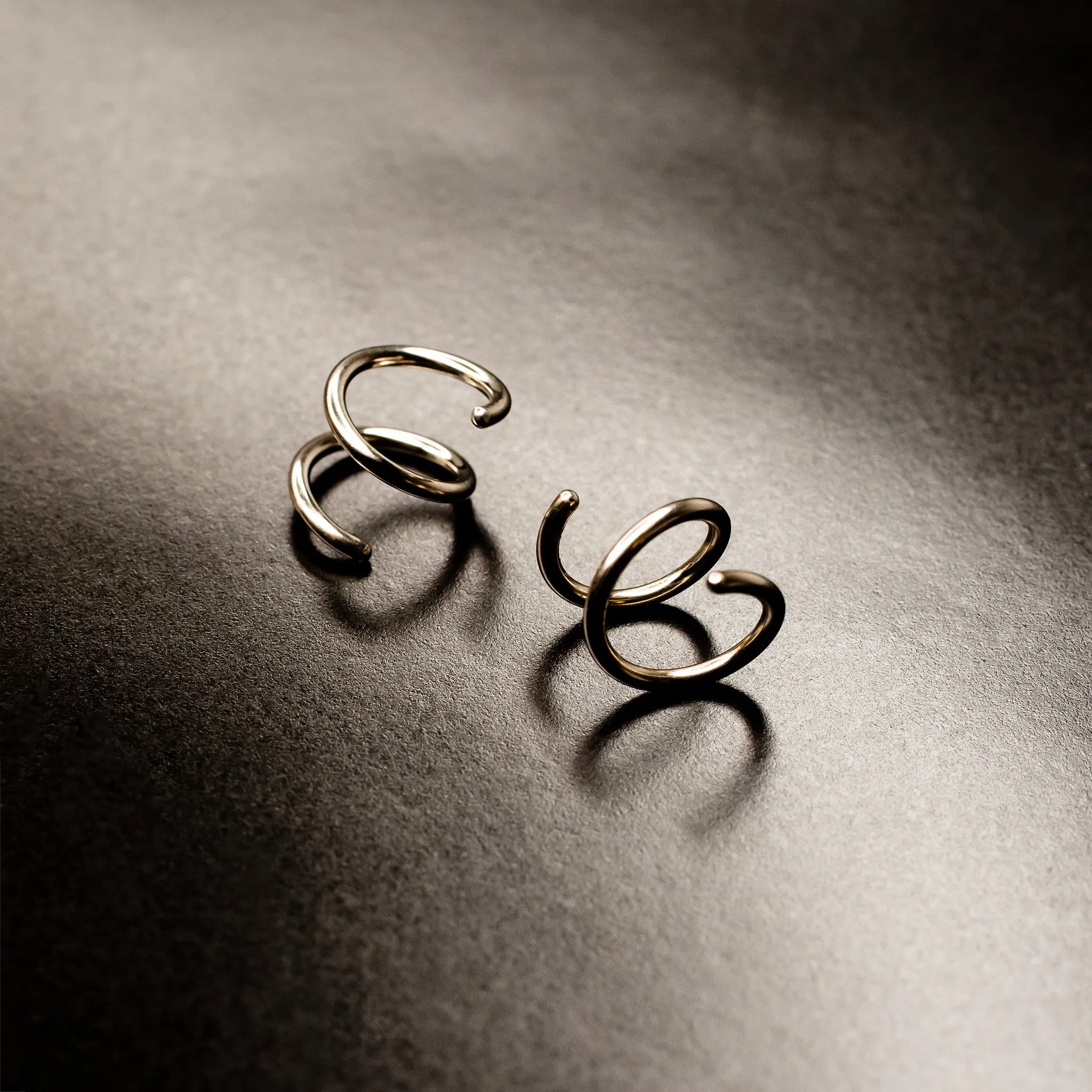 Tiny Twist Double Huggie Earrings - 14K Solid Gold