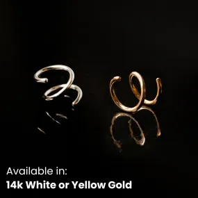 Tiny Twist Double Huggie Earrings - 14K Solid Gold