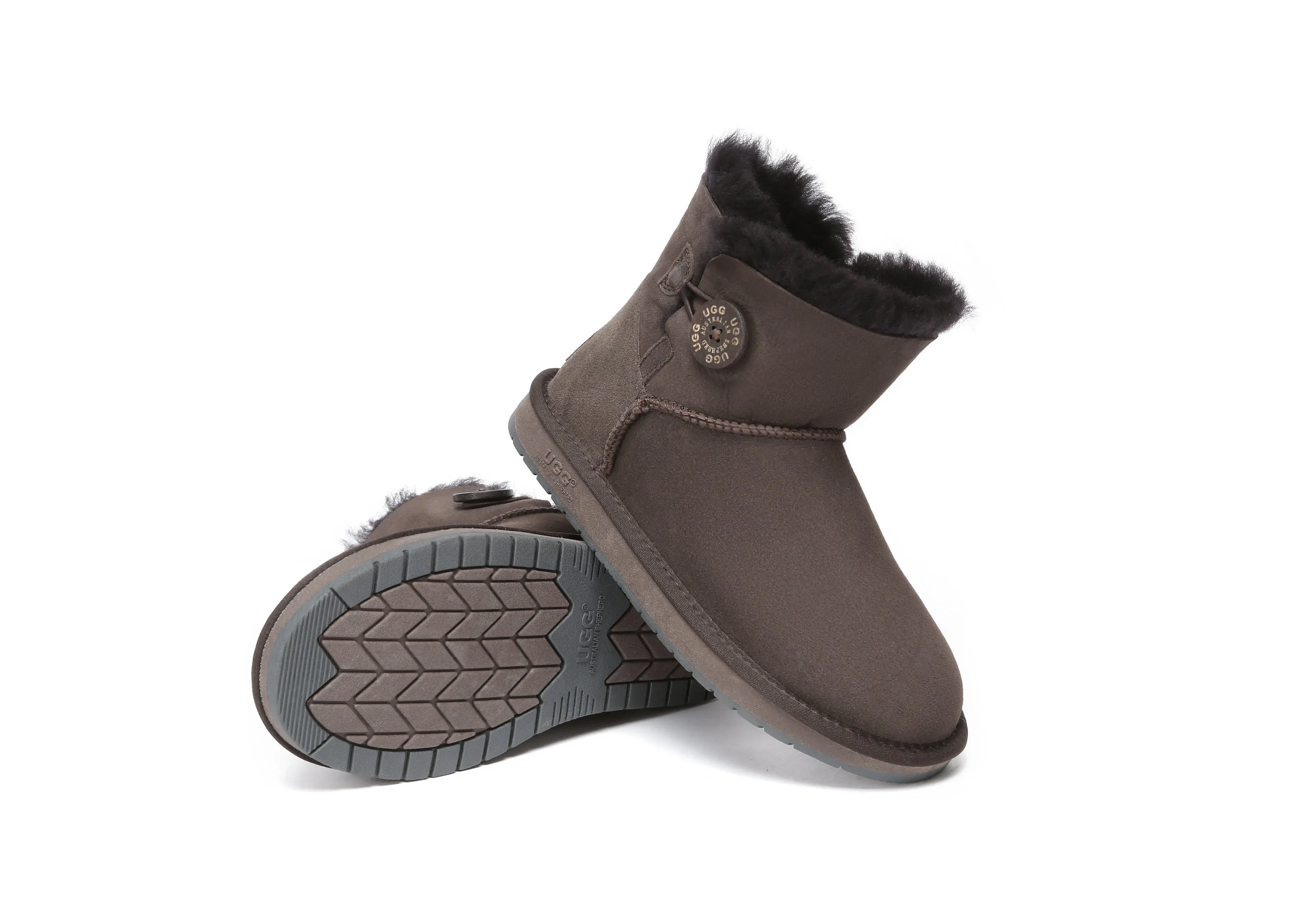 UGG Australian Shepherd Australia Premium Double Face Sheepskin Water Resistant Mini Button Boots