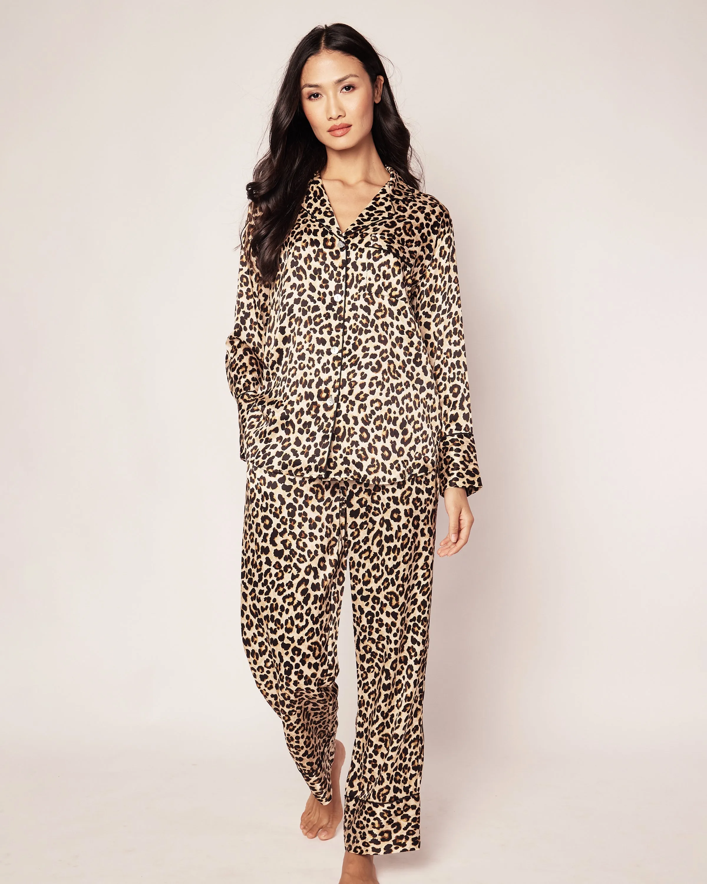 Veronica Beard x Petite Plume Silk Leopard Pajama Set