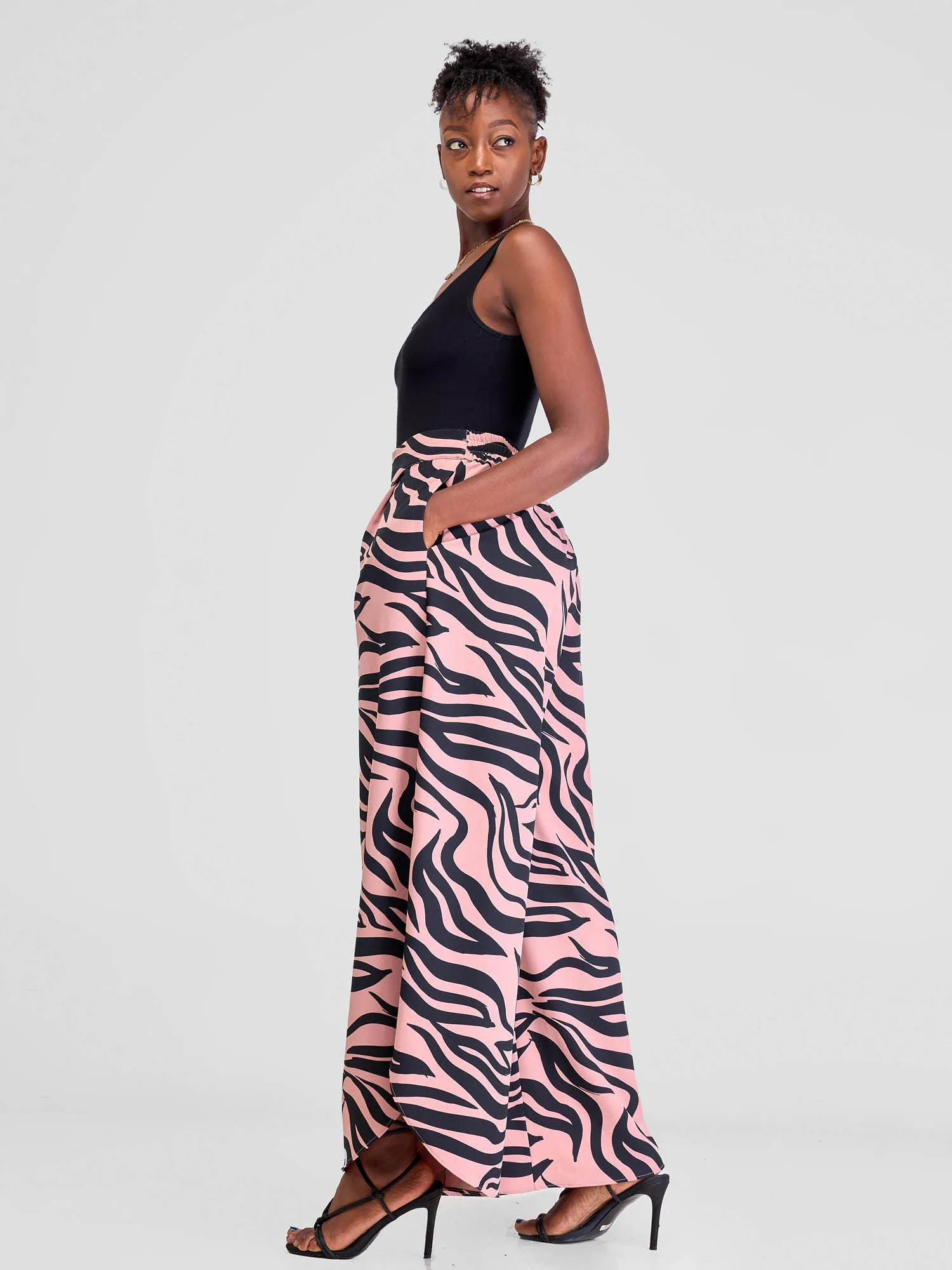 Vivo Situ Tulip Pants - Black / Blush Tiri Print