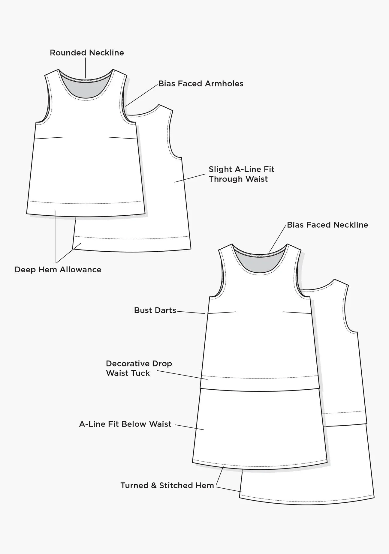 Willow Tank Sewing Pattern by Grainline Studios Patterns