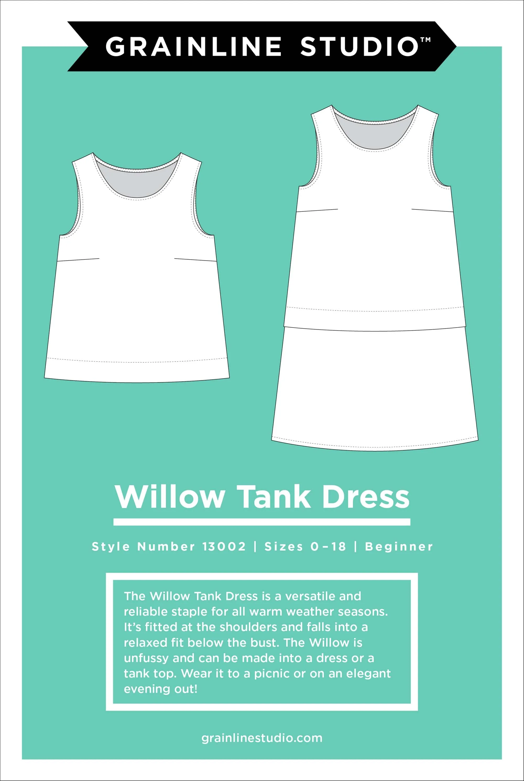 Willow Tank Sewing Pattern by Grainline Studios Patterns